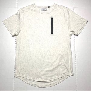 Five-Four White T-Shirt with Black zipper pocket